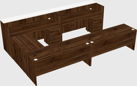 Shared one sided u-shaped reception desk