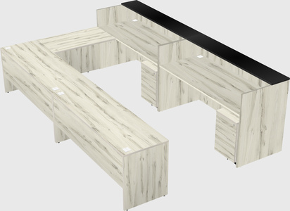 Shared one sided u-shaped reception desk