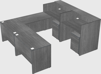 Shared one sided u-shaped reception desk