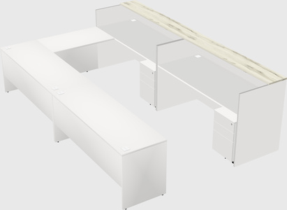 Shared one sided u-shaped reception desk
