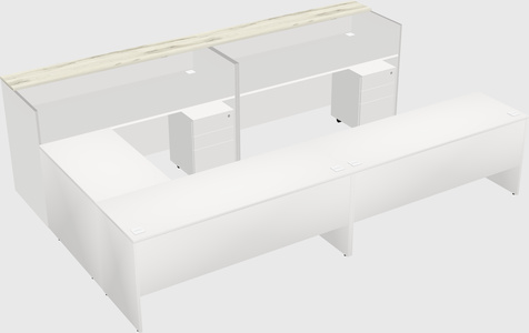 Shared one sided u-shaped reception desk