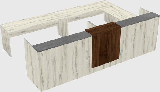 Shared one sided u-shaped reception desk