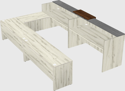 Shared one sided u-shaped reception desk