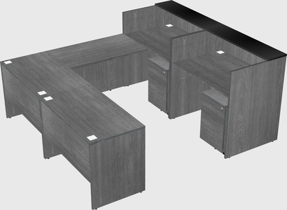 Shared one sided u-shaped reception desk