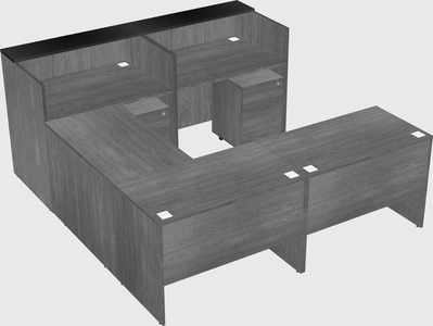 Shared one sided u-shaped reception desk