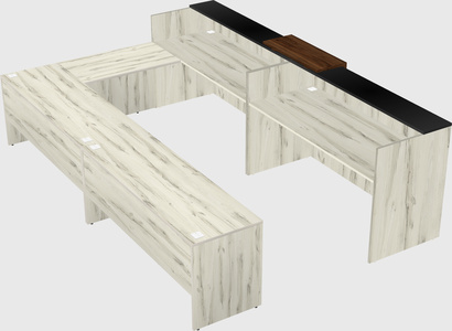 Shared one sided u-shaped reception desk