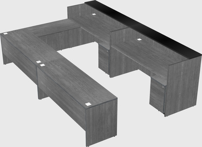 Shared one sided u-shaped reception desk