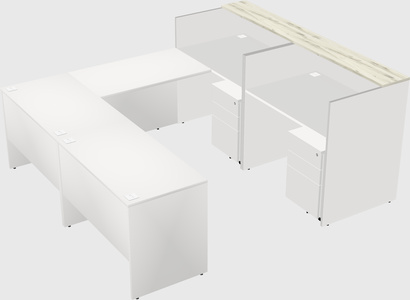 Shared one sided u-shaped reception desk