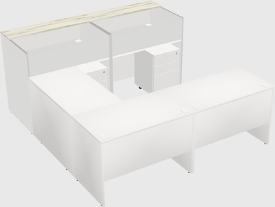 Shared one sided u-shaped reception desk