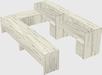 Shared one sided u-shaped reception desk
