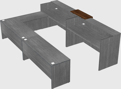Shared one sided u-shaped reception desk