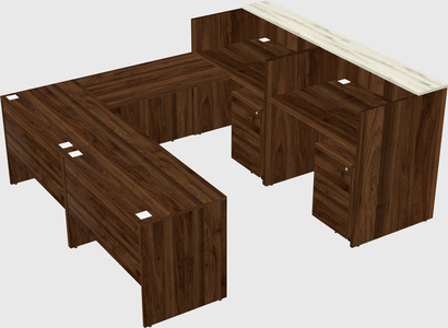 Shared one sided u-shaped reception desk