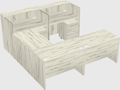 Shared one sided u-shaped reception desk