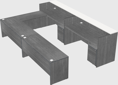Shared one sided u-shaped reception desk