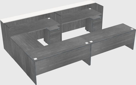 Shared one sided u-shaped reception desk