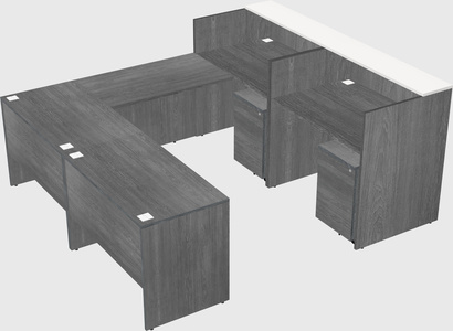 Shared one sided u-shaped reception desk