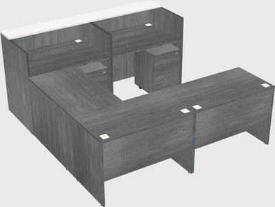 Shared one sided u-shaped reception desk