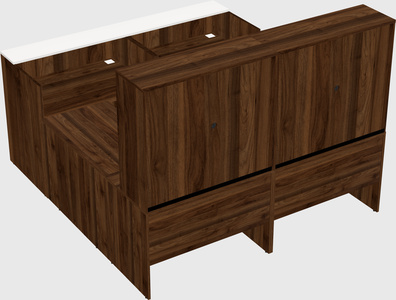 Shared one sided u-shaped reception desk