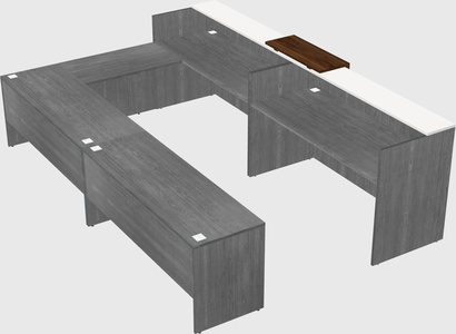 Shared one sided u-shaped reception desk