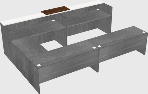 Shared one sided u-shaped reception desk
