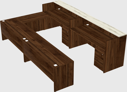 Shared one sided u-shaped reception desk