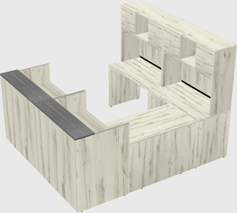 Shared one sided u-shaped reception desk