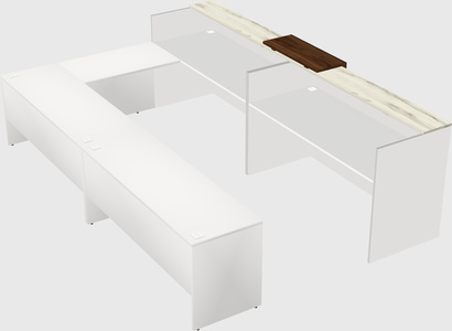 Shared one sided u-shaped reception desk