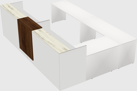 Shared one sided u-shaped reception desk
