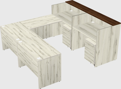 Shared one sided u-shaped reception desk