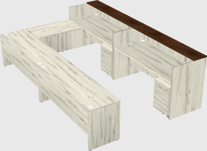 Shared one sided u-shaped reception desk