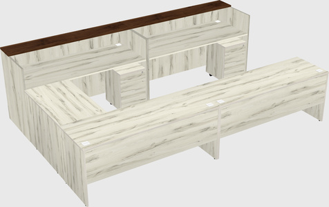 Shared one sided u-shaped reception desk
