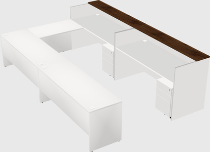 Shared one sided u-shaped reception desk