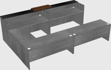 Shared one sided u-shaped reception desk