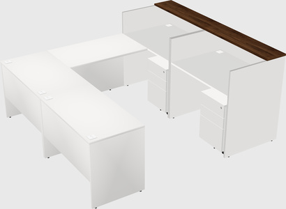 Shared one sided u-shaped reception desk