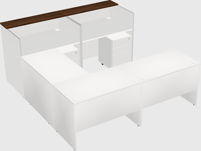 Shared one sided u-shaped reception desk