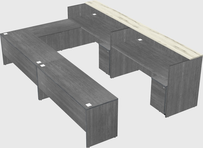 Shared one sided u-shaped reception desk