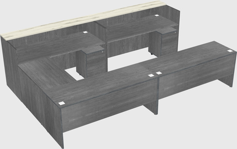 Shared one sided u-shaped reception desk