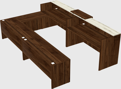 Shared one sided u-shaped reception desk