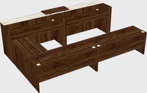 Shared one sided u-shaped reception desk