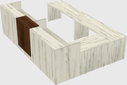 Shared one sided u-shaped reception desk