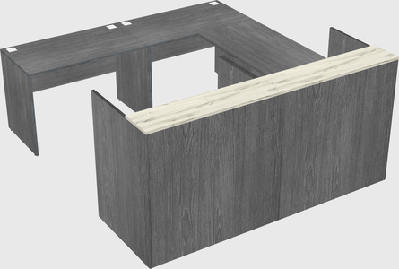 Shared one sided u-shaped reception desk