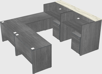 Shared one sided u-shaped reception desk
