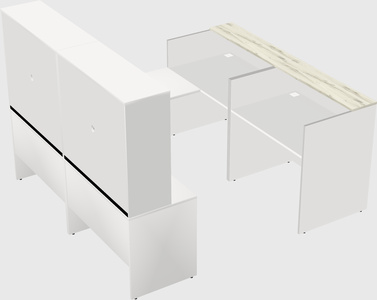 Shared one sided u-shaped reception desk
