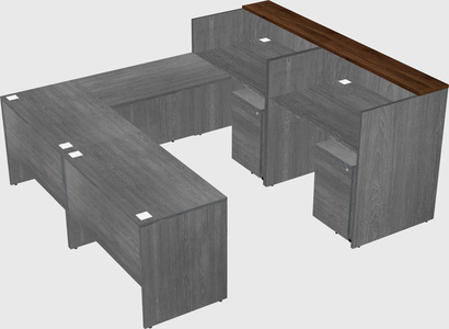 Shared one sided u-shaped reception desk