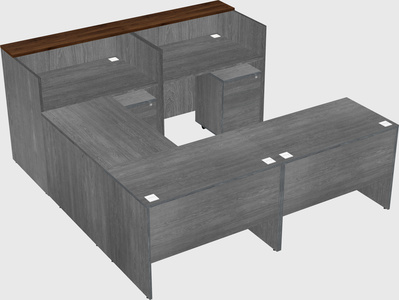 Shared one sided u-shaped reception desk