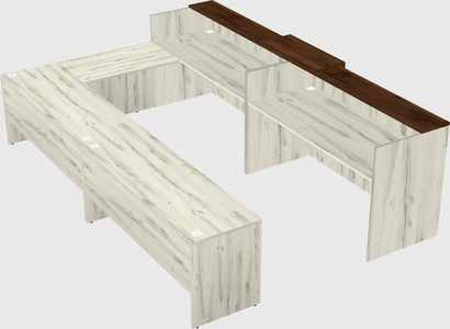 Shared one sided u-shaped reception desk