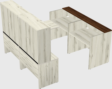 Shared one sided u-shaped reception desk