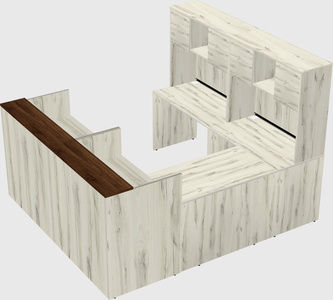 Shared one sided u-shaped reception desk