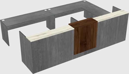 Shared one sided u-shaped reception desk