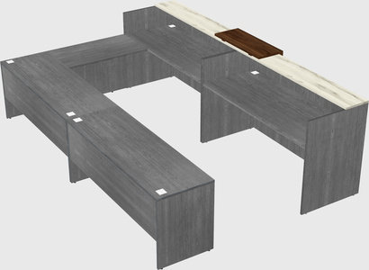 Shared one sided u-shaped reception desk